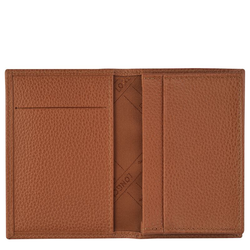 Men Longchamp Le Foulonné Card Holder Brown | Ireland-354GYAVFS