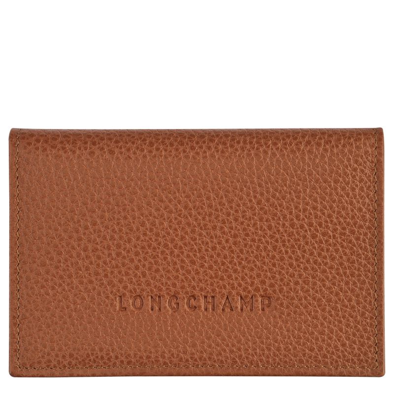 Men Longchamp Le Foulonné Card Holder Brown | Ireland-354GYAVFS