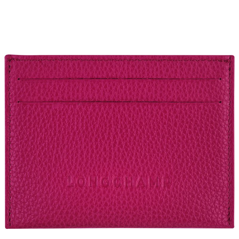 Men Longchamp Le Foulonné Card Holder Fuchsia | Ireland-057PJDZAU