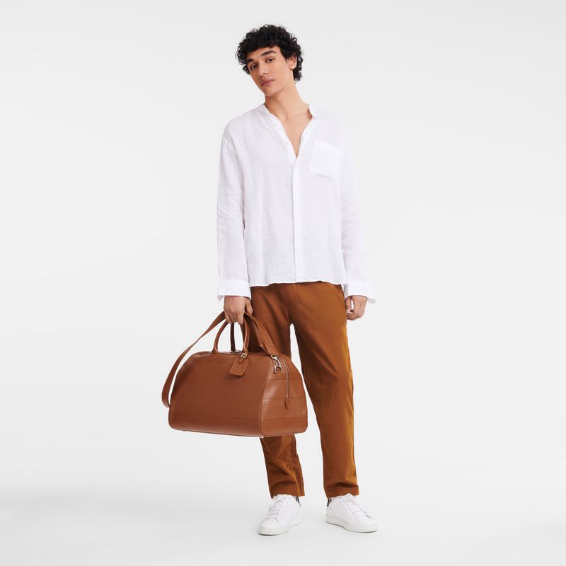 Men Longchamp Le Foulonné L Travel Bag Brown | Ireland-624TUOHMK