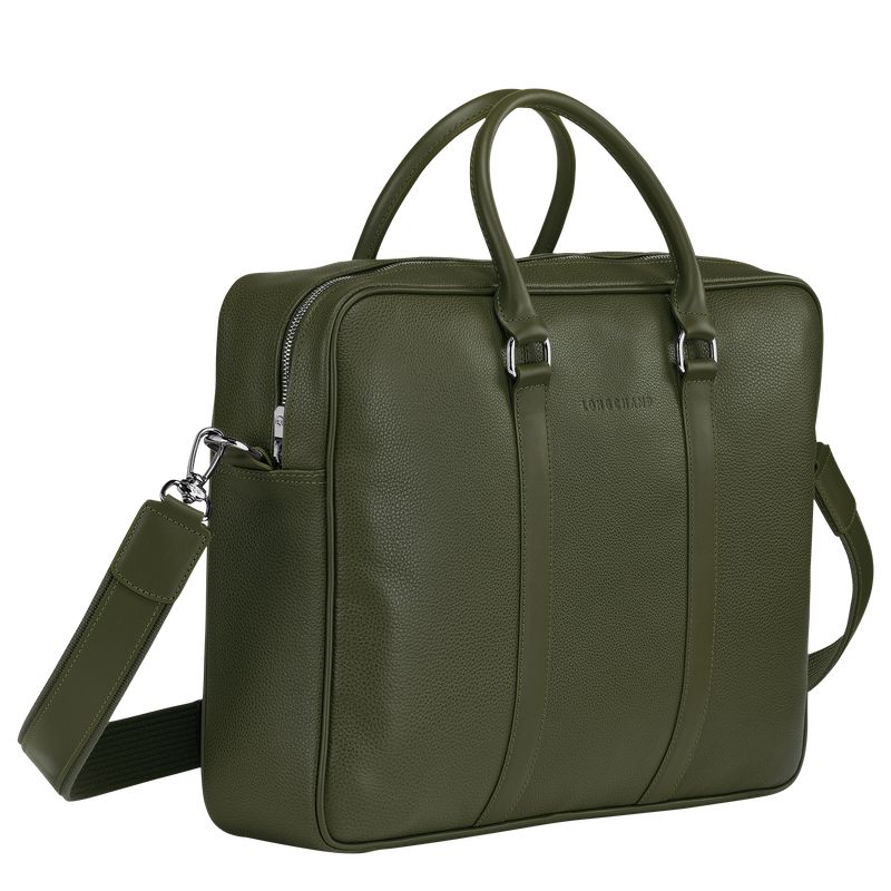 Men Longchamp Le Foulonné M Briefcase Khaki | Ireland-835WBCIHL