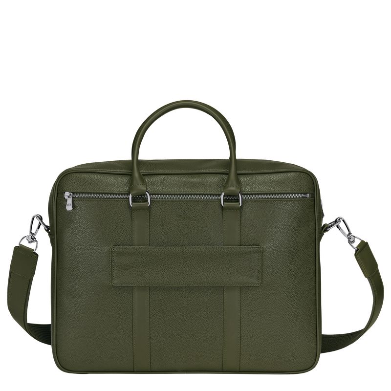 Men Longchamp Le Foulonné M Briefcase Khaki | Ireland-835WBCIHL