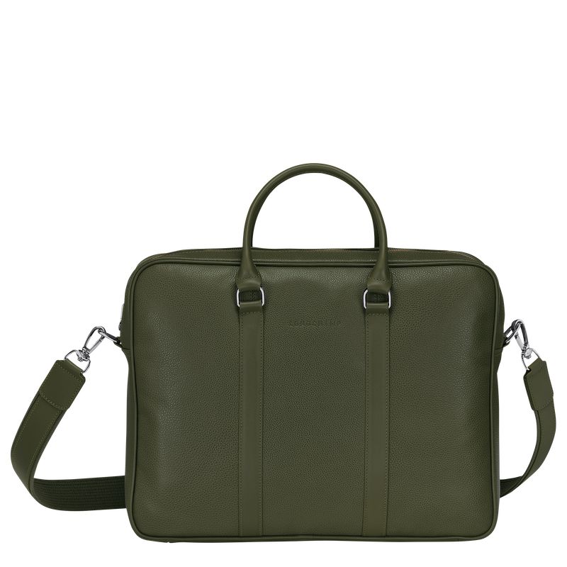 Men Longchamp Le Foulonné M Briefcase Khaki | Ireland-835WBCIHL