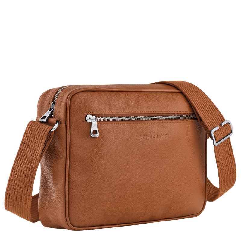 Men Longchamp Le Foulonné M Camera Crossbody Bag Brown | Ireland-842RVMOLH