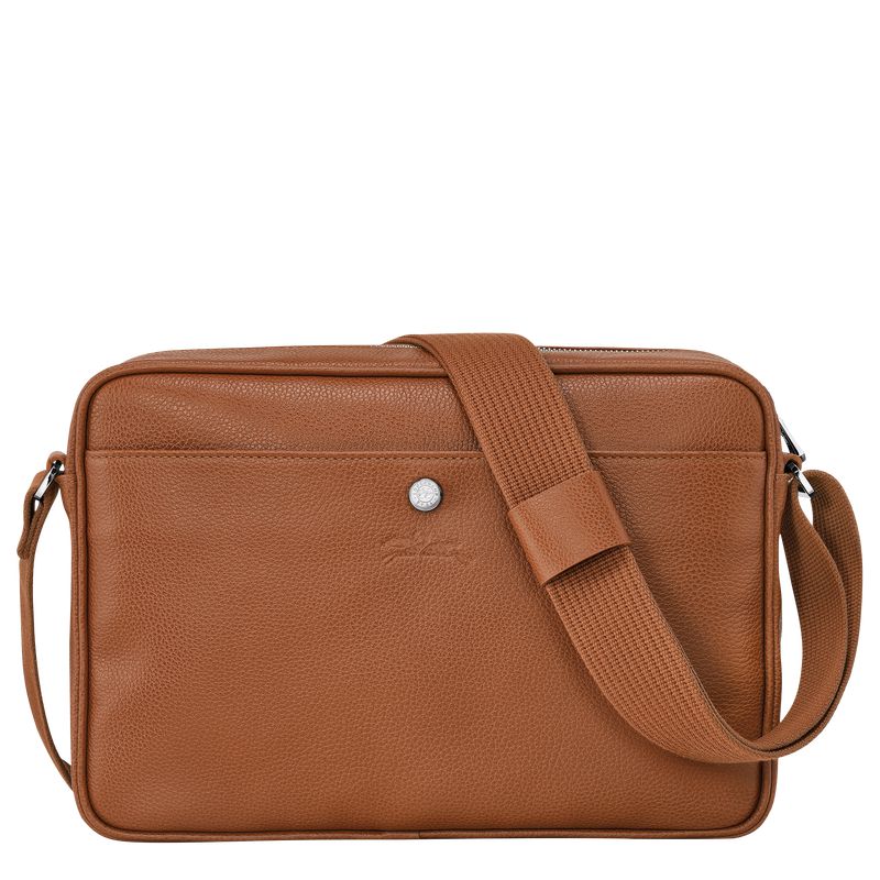 Men Longchamp Le Foulonné M Camera Crossbody Bag Brown | Ireland-842RVMOLH
