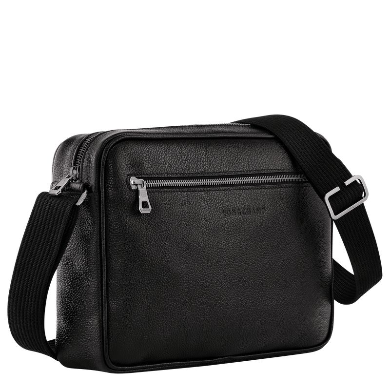 Men Longchamp Le Foulonné M Camera Crossbody Bag Black | Ireland-793KBMRHU