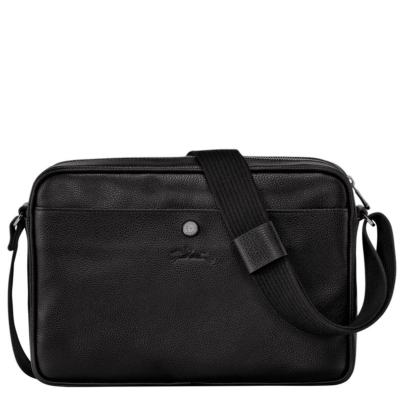 Men Longchamp Le Foulonné M Camera Crossbody Bag Black | Ireland-793KBMRHU