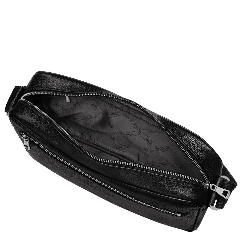Men Longchamp Le Foulonné M Camera Crossbody Bag Black | Ireland-793KBMRHU