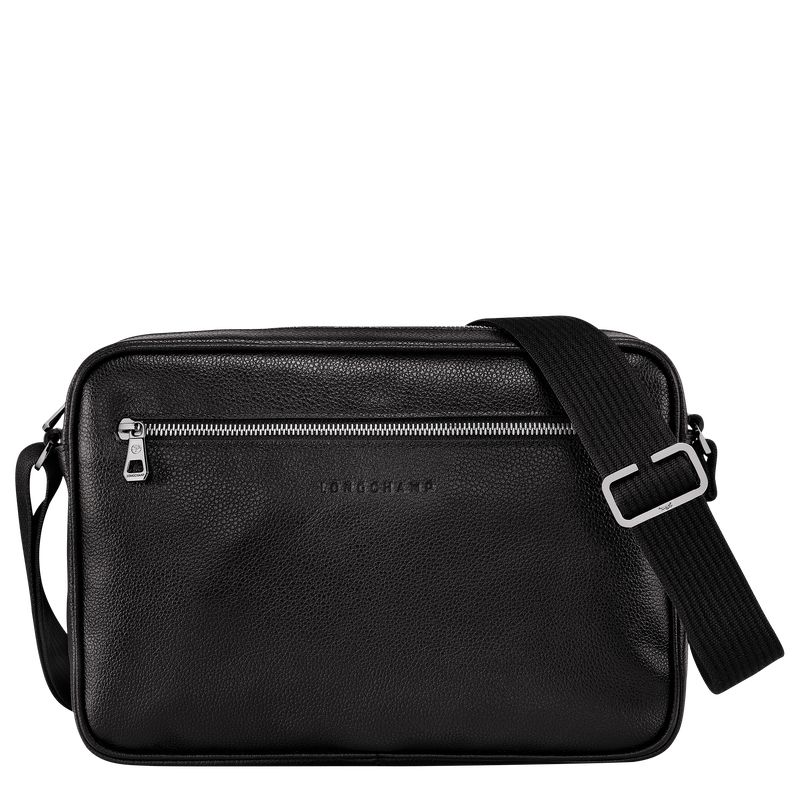 Men Longchamp Le Foulonné M Camera Crossbody Bag Black | Ireland-793KBMRHU