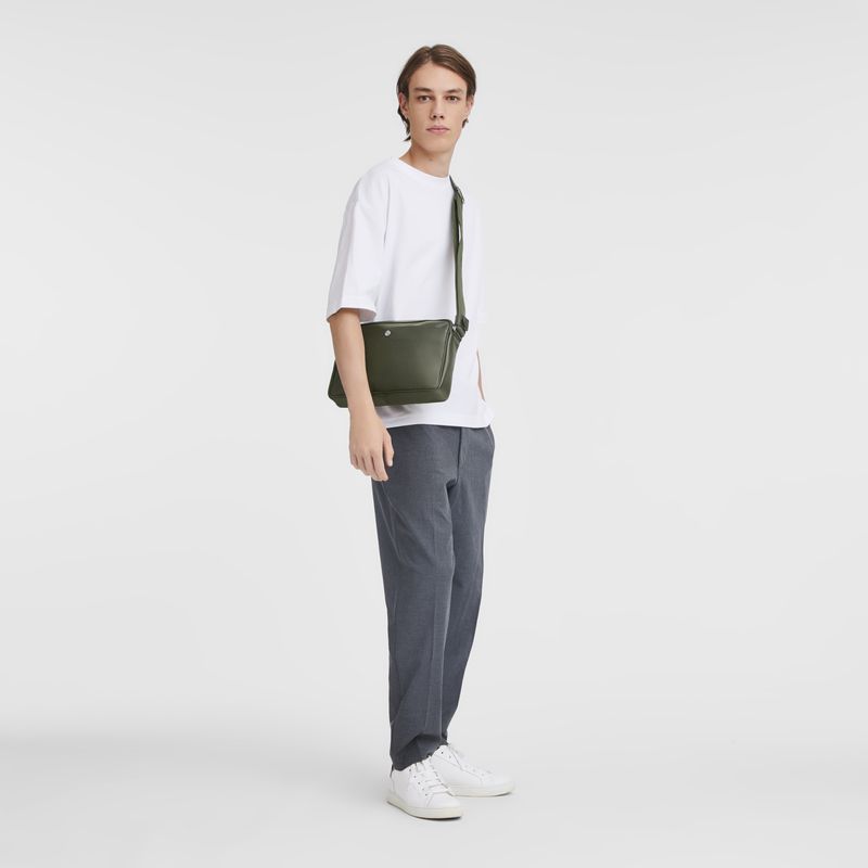 Men Longchamp Le Foulonné M Camera Crossbody Bag Khaki | Ireland-309YMUPJG
