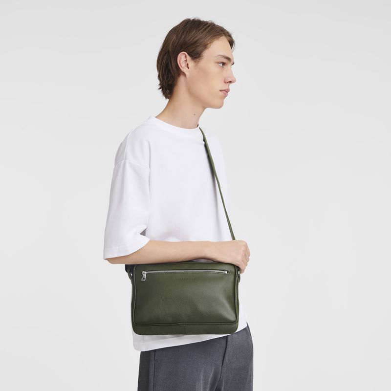 Men Longchamp Le Foulonné M Camera Crossbody Bag Khaki | Ireland-309YMUPJG