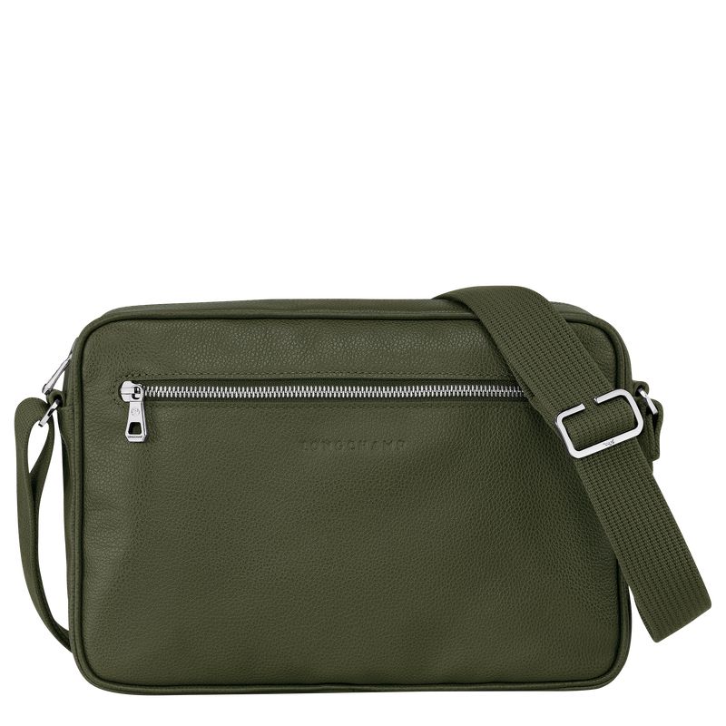 Men Longchamp Le Foulonné M Camera Crossbody Bag Khaki | Ireland-309YMUPJG