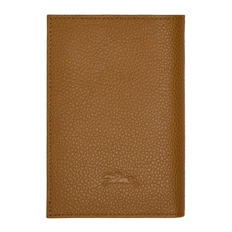 Men Longchamp Le Foulonné Passport Holder Brown | Ireland-198JEROQW
