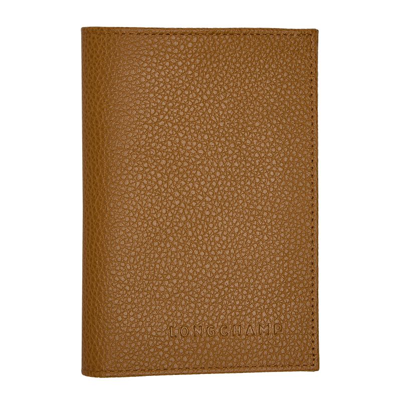 Men Longchamp Le Foulonné Passport Holder Brown | Ireland-198JEROQW