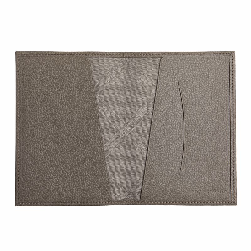 Men Longchamp Le Foulonné Passport Holder Beige | Ireland-913SHQVZJ