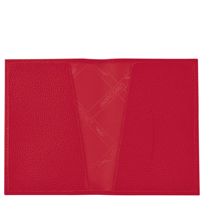 Men Longchamp Le Foulonné Passport Holder Red | Ireland-032CRGPXA