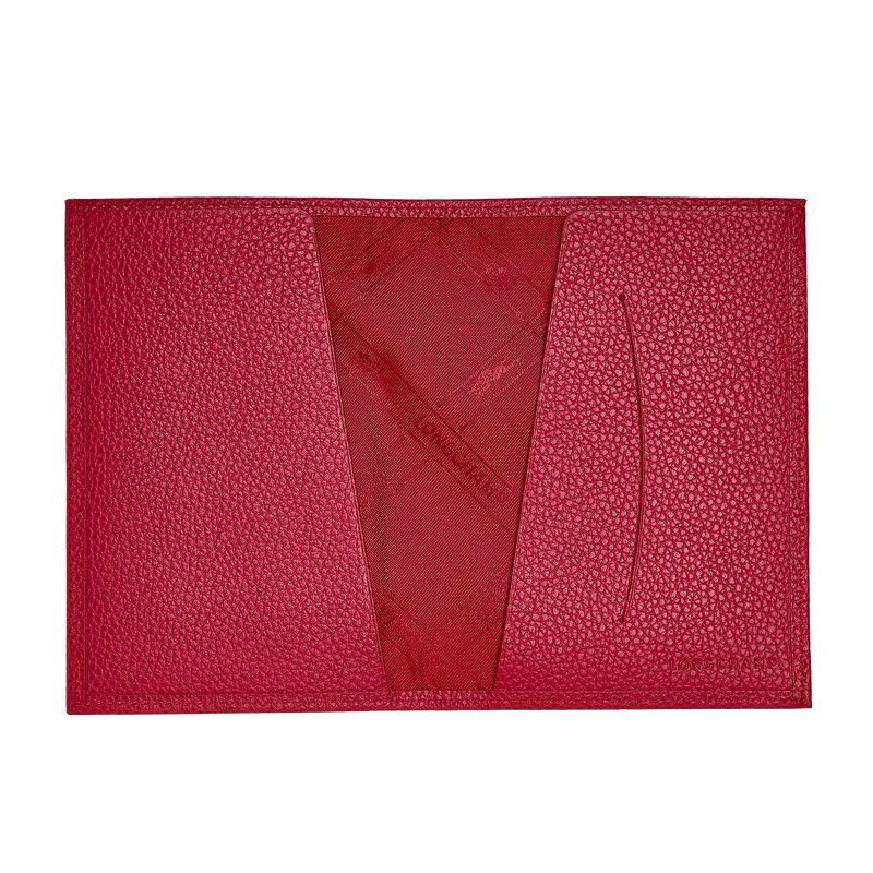 Men Longchamp Le Foulonné Passport Holder Red | Ireland-608NCMFRQ