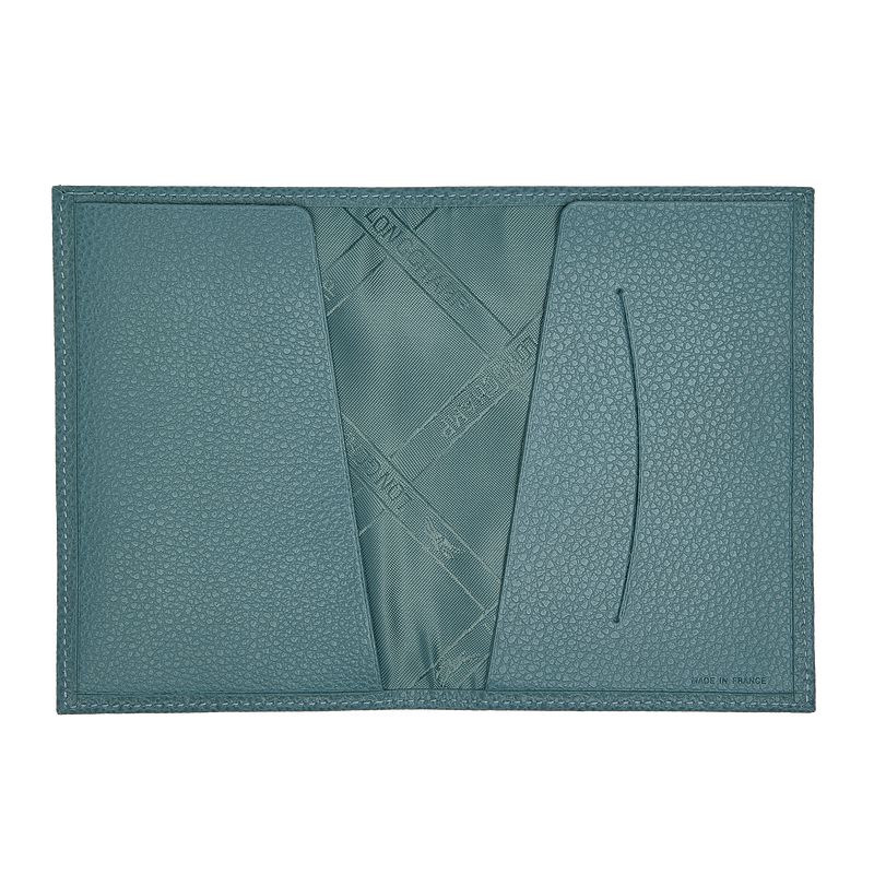 Men Longchamp Le Foulonné Passport Holder Blue | Ireland-120SKWBZR
