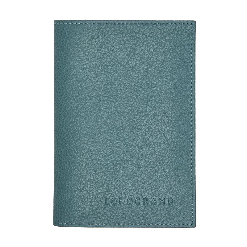 Men Longchamp Le Foulonné Passport Holder Blue | Ireland-120SKWBZR
