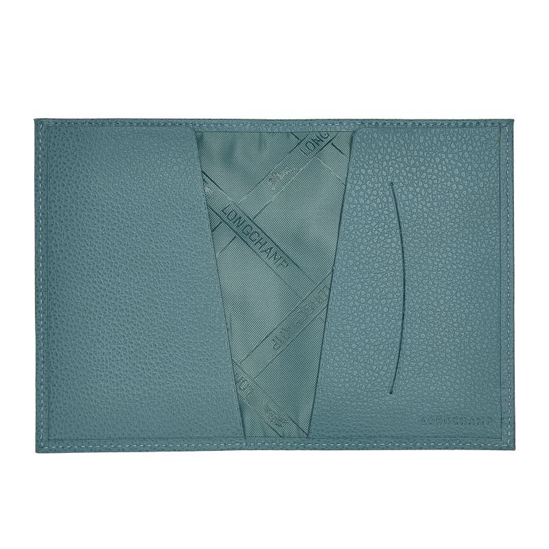 Men Longchamp Le Foulonné Passport Holder Blue | Ireland-346RSGPCD