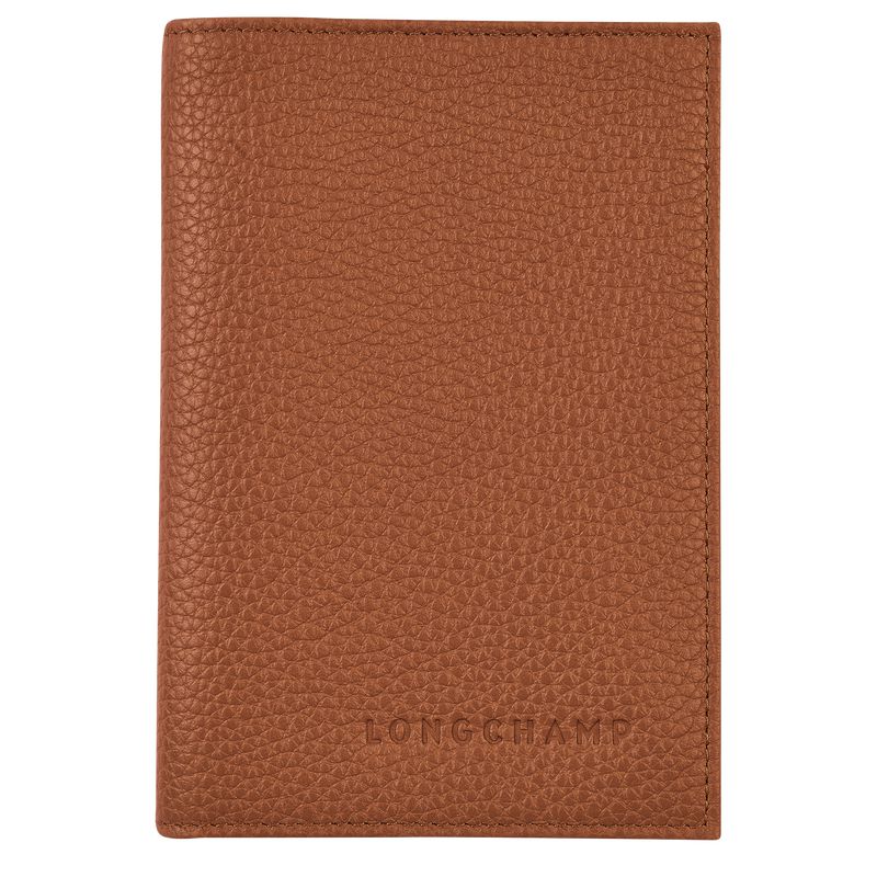 Men Longchamp Le Foulonné Passport Holder Brown | Ireland-349MRPIAC