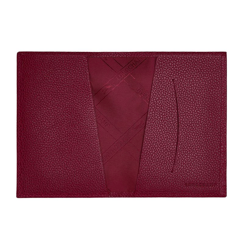 Men Longchamp Le Foulonné Passport Holder Fuchsia | Ireland-879XNYBAI