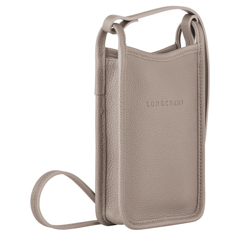 Men Longchamp Le Foulonné Phone Case Beige | Ireland-690FNPBQZ
