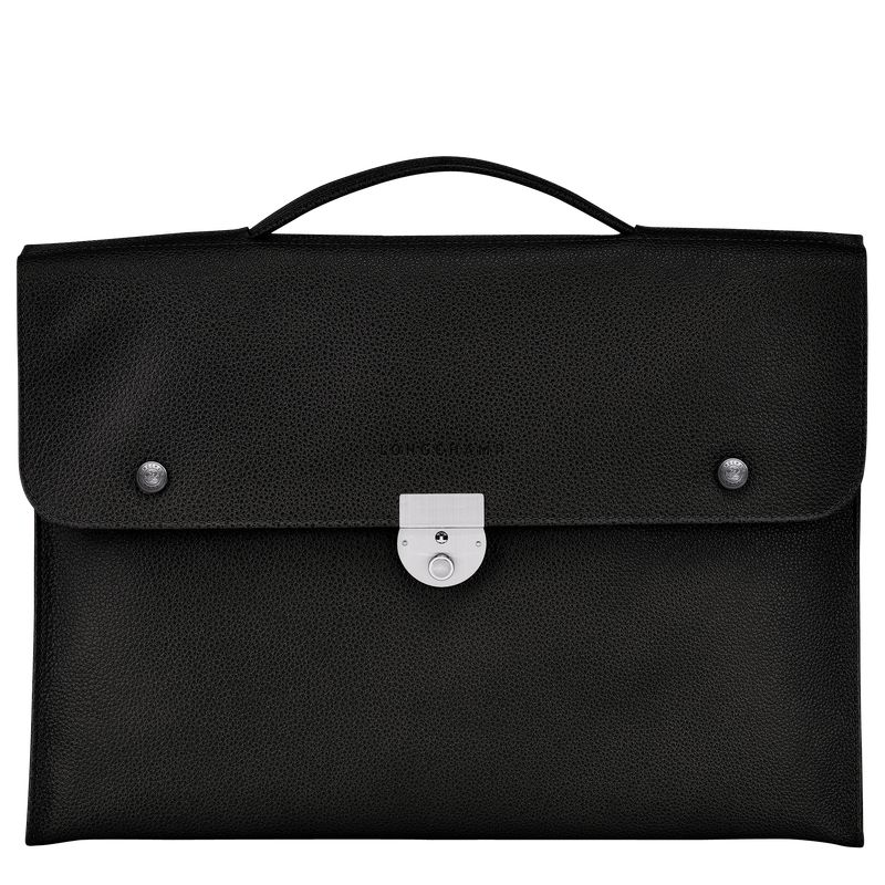 Men Longchamp Le Foulonné S Briefcase Black | Ireland-643DOZIJR