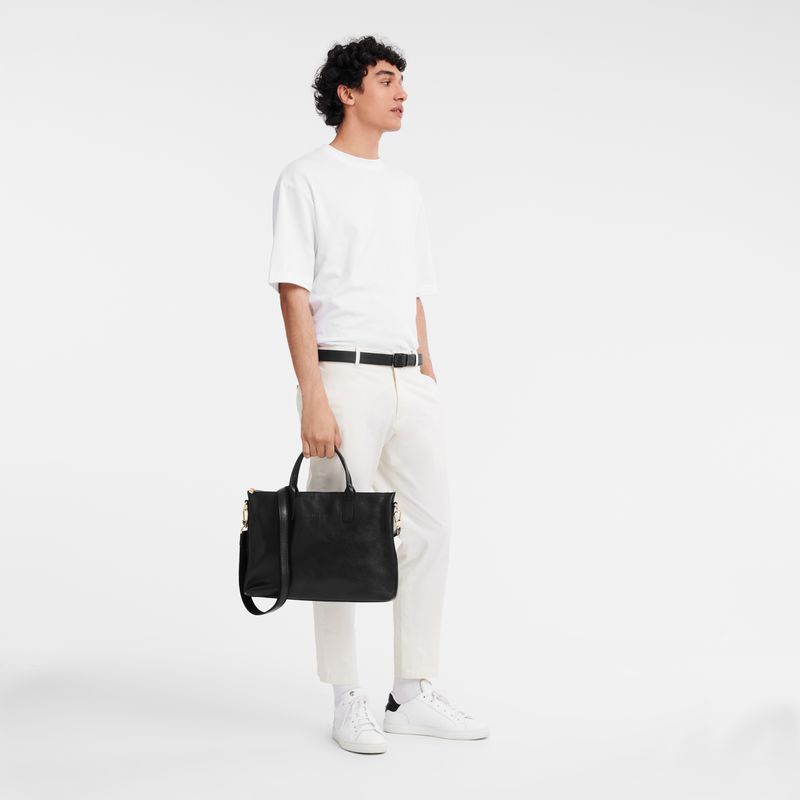 Men Longchamp Le Foulonné S Briefcase Black | Ireland-462ERQLJK