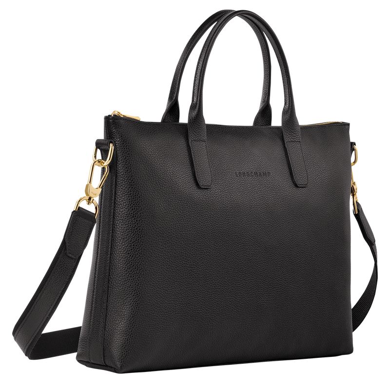 Men Longchamp Le Foulonné S Briefcase Black | Ireland-462ERQLJK