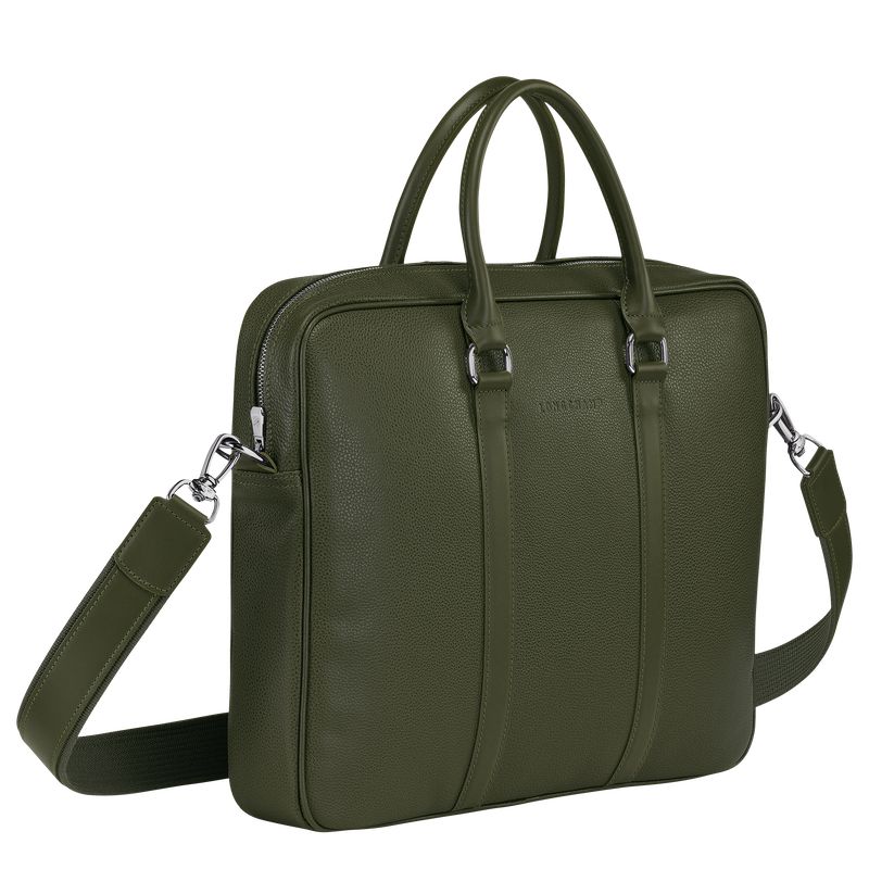 Men Longchamp Le Foulonné S Briefcase Khaki | Ireland-890LTRWAC