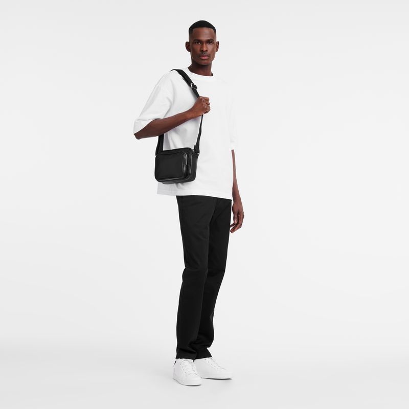Men Longchamp Le Foulonné S Camera Crossbody Bag Black | Ireland-547EBGJHL