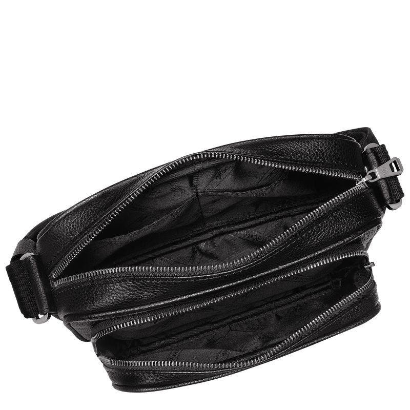 Men Longchamp Le Foulonné S Camera Crossbody Bag Black | Ireland-547EBGJHL
