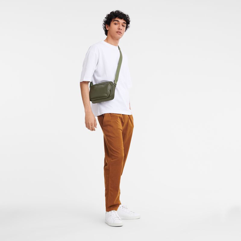 Men Longchamp Le Foulonné S Camera Crossbody Bag Khaki | Ireland-510HIOQXV
