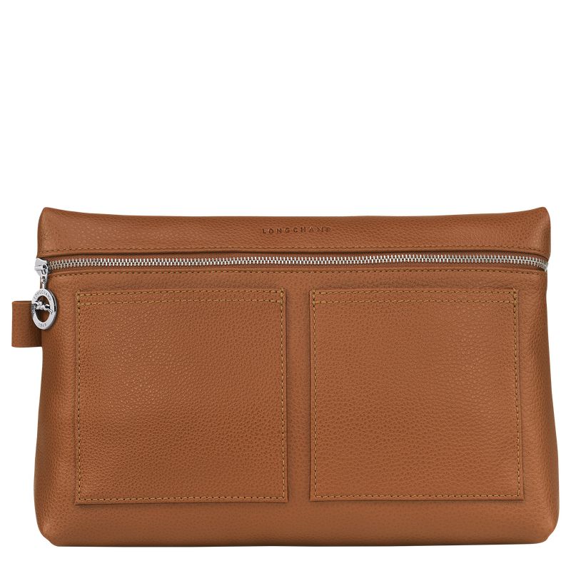 Men Longchamp Le Foulonné Toiletry Bags Brown | Ireland-732ZYLXOT