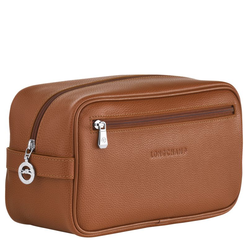 Men Longchamp Le Foulonné Toiletry Bags Brown | Ireland-608QXABYK