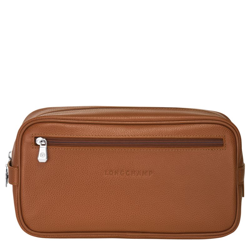 Men Longchamp Le Foulonné Toiletry Bags Brown | Ireland-608QXABYK