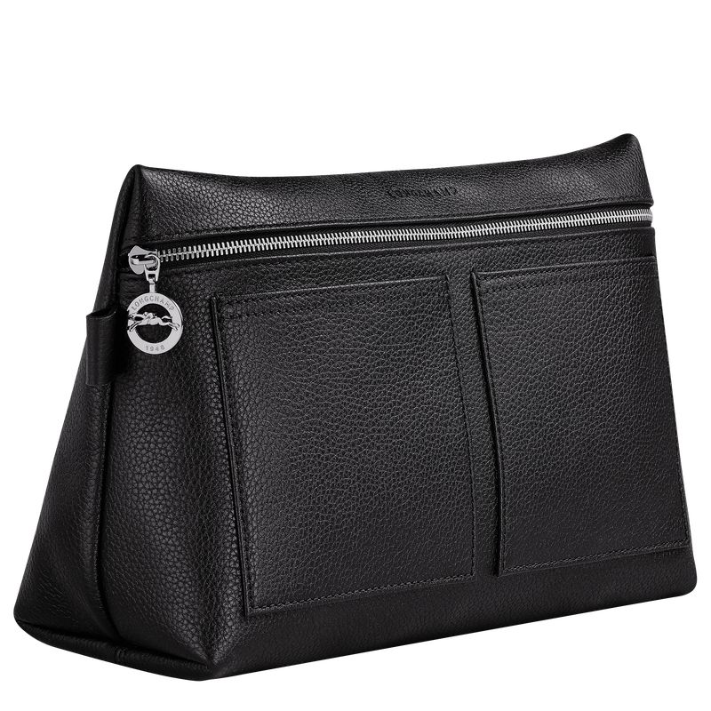 Men Longchamp Le Foulonné Toiletry Bags Black | Ireland-298EKQUGY