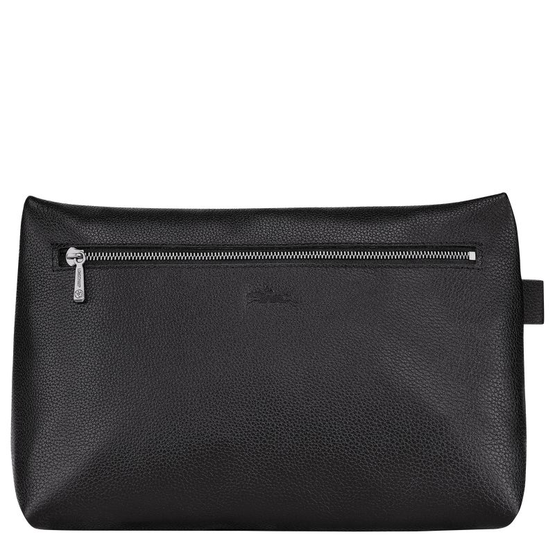 Men Longchamp Le Foulonné Toiletry Bags Black | Ireland-298EKQUGY