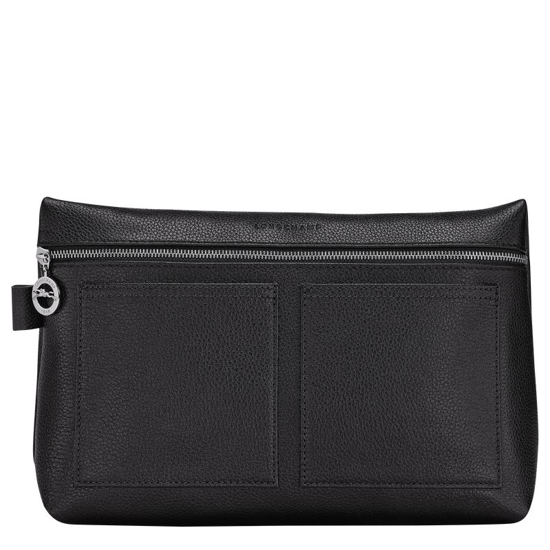 Men Longchamp Le Foulonné Toiletry Bags Black | Ireland-298EKQUGY