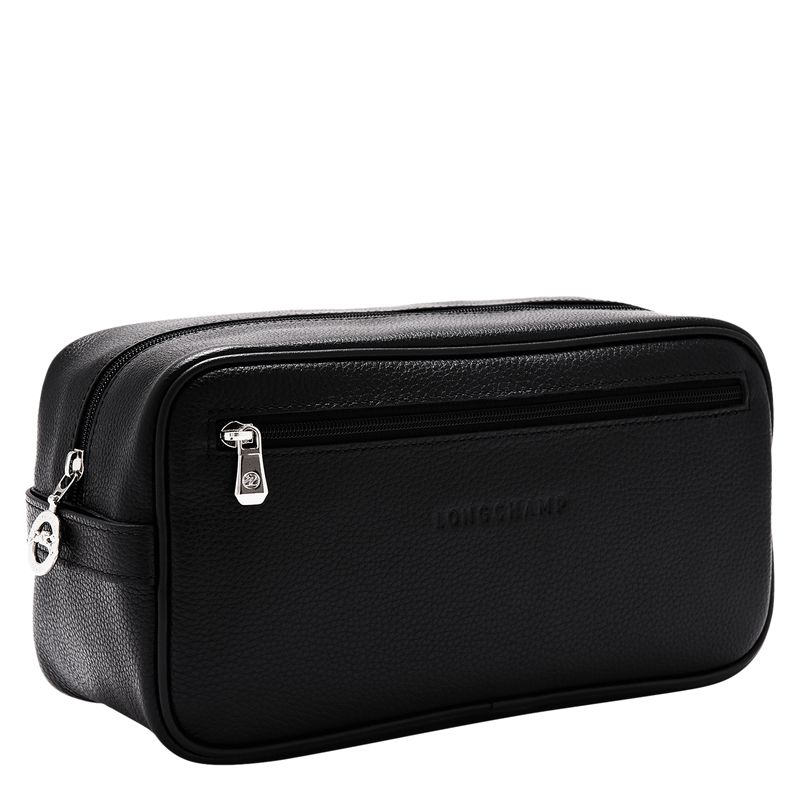 Men Longchamp Le Foulonné Toiletry Bags Black | Ireland-570PKJUMW