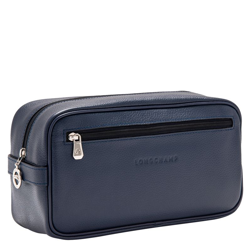 Men Longchamp Le Foulonné Toiletry Bags Navy | Ireland-637ZVPYHO