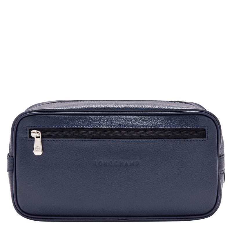 Men Longchamp Le Foulonné Toiletry Bags Navy | Ireland-637ZVPYHO