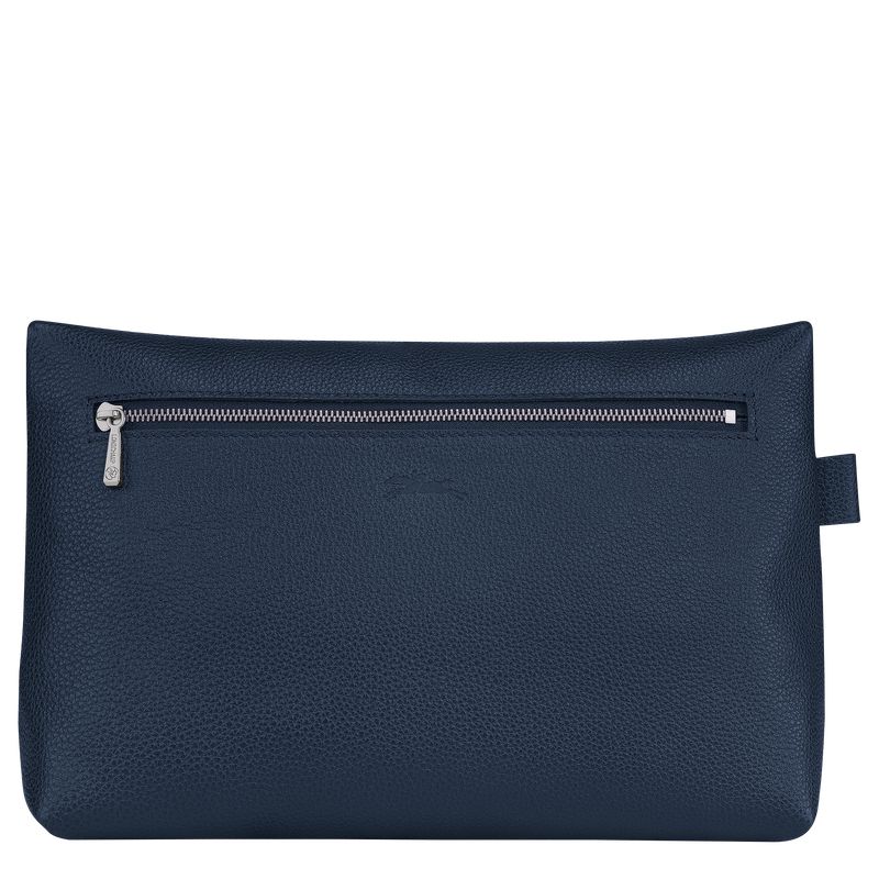 Men Longchamp Le Foulonné Toiletry Bags Navy | Ireland-752HPEBWL