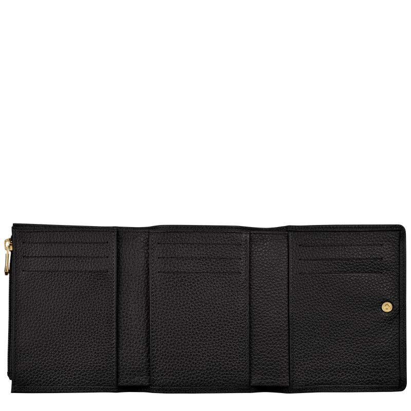 Men Longchamp Le Foulonné Wallet Black | Ireland-528JEKCVA