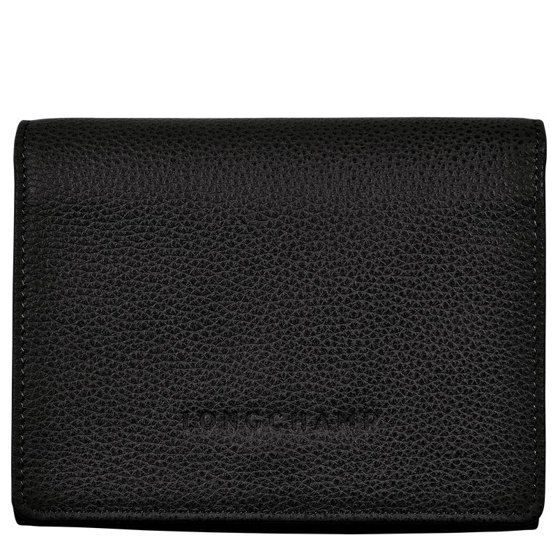 Men Longchamp Le Foulonné Wallet Black | Ireland-528JEKCVA