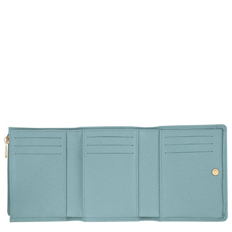 Men Longchamp Le Foulonné Wallet Blue | Ireland-894VEGZOX