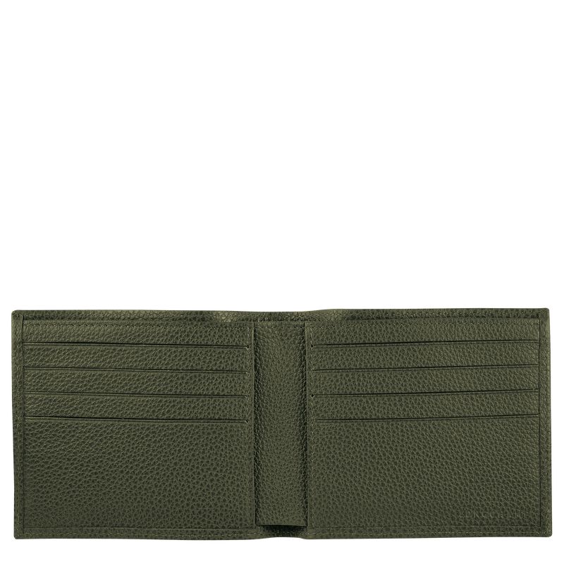 Men Longchamp Le Foulonné Wallet Khaki | Ireland-017MRTIXJ