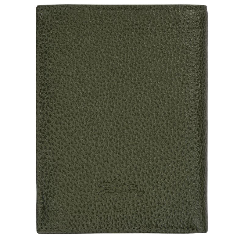 Men Longchamp Le Foulonné Wallet Khaki | Ireland-360JSLWHN