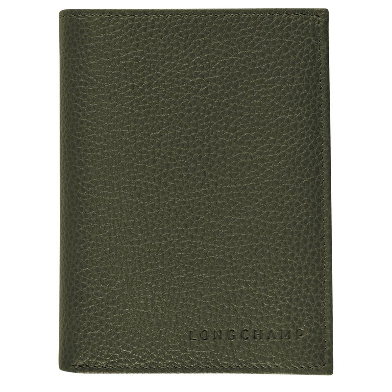Men Longchamp Le Foulonné Wallet Khaki | Ireland-360JSLWHN
